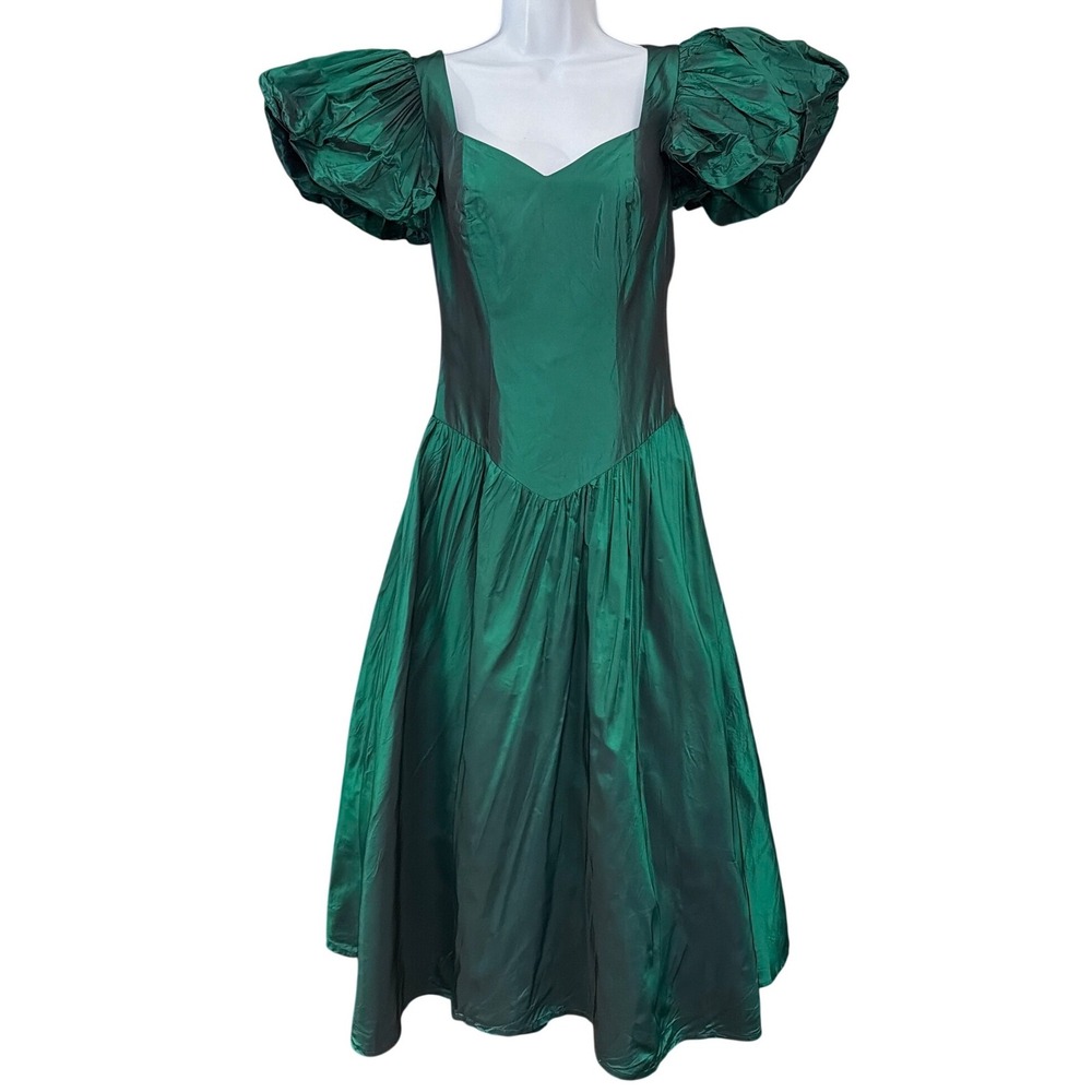 Vintage Charisma by Bel Aire Taffeta Dress 80s Prom Regencycore Glamour